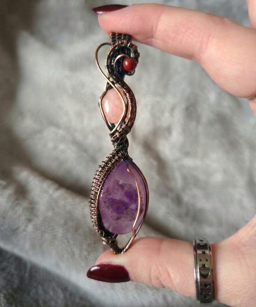 Móðir’s Embrace - Trapiche Amethyst & Rose Quartz