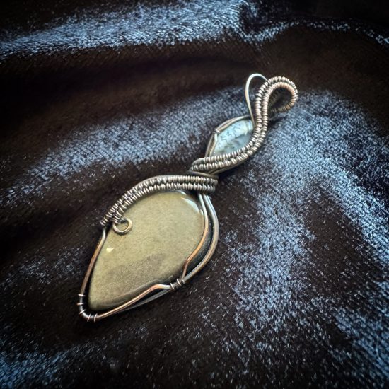 silver sheen obsidian, dendritic agate, handmade jewellery, nz