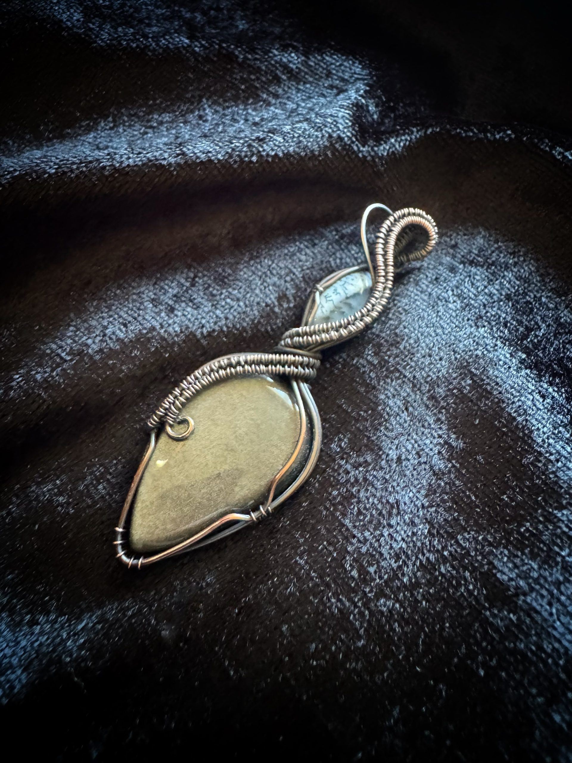 silver sheen obsidian, dendritic agate, handmade jewellery, nz